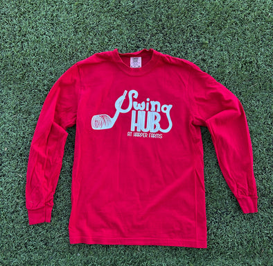 Swing Hub Red Comfort Color Long Sleeve Tee