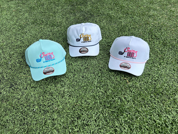 Swing Hub White Hat Pink Logo