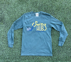 Swing Hub Green Comfort Color Long Sleeve Tee