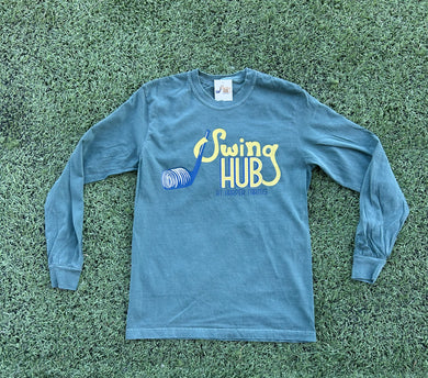 Swing Hub Green Comfort Color Long Sleeve Tee
