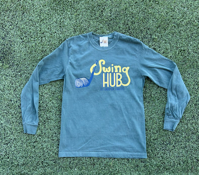 Swing Hub Green Comfort Color Long Sleeve Tee