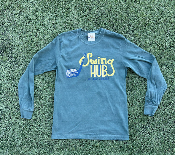 Swing Hub Green Comfort Color Long Sleeve Tee