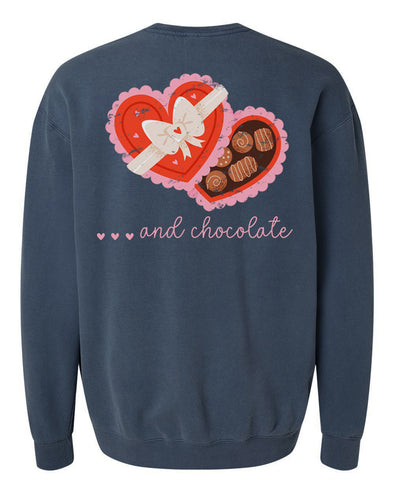 All I Need Is Love Cozy Crew Navy Sweatshirt