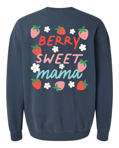 Berry Sweet Mama Cozy Crew Navy Sweatshirt